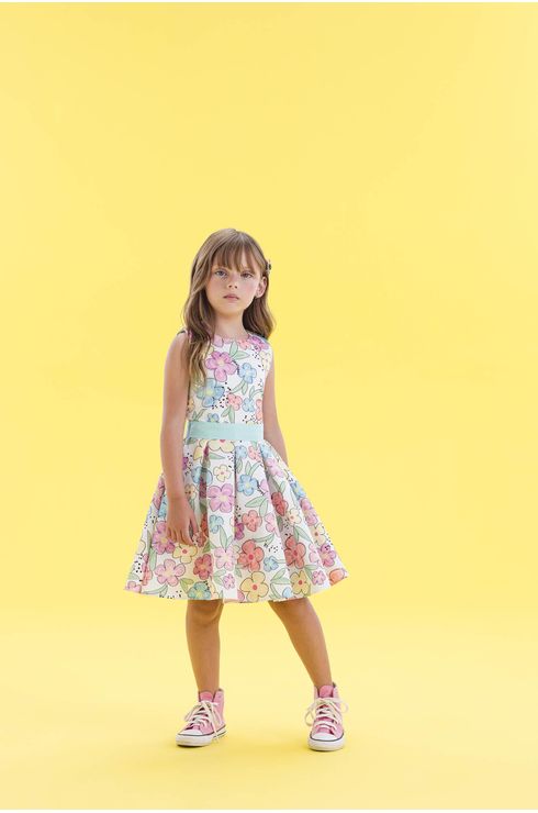 Vestido Festa Com Estampa Floral