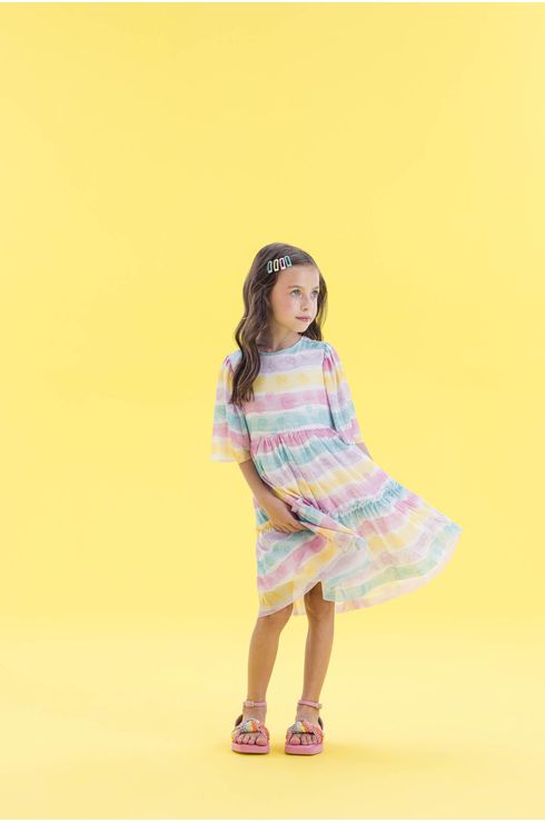 Vestido De Festa Em Tule Estampado