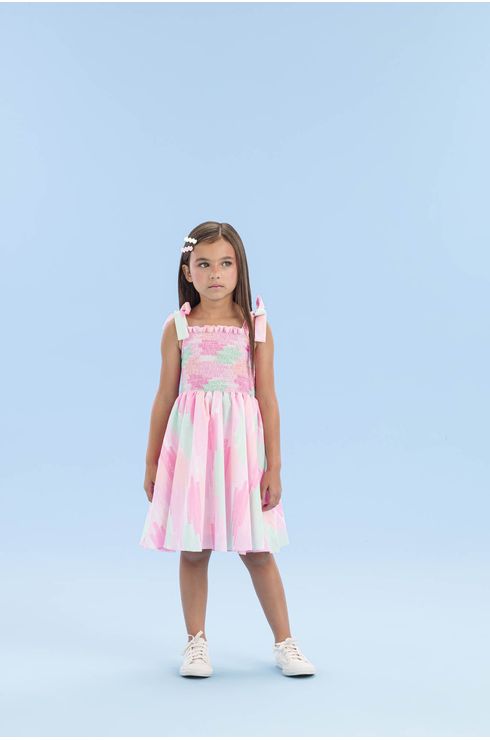 Vestido De Tricoline Estampado