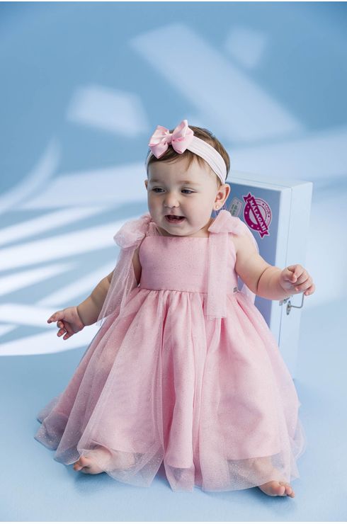 Vestido De Festa Com Sobreposição De Tule Glitter