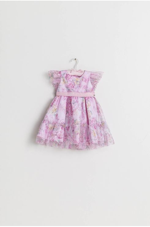 Vestido De Festa Estampa Rosa Floral