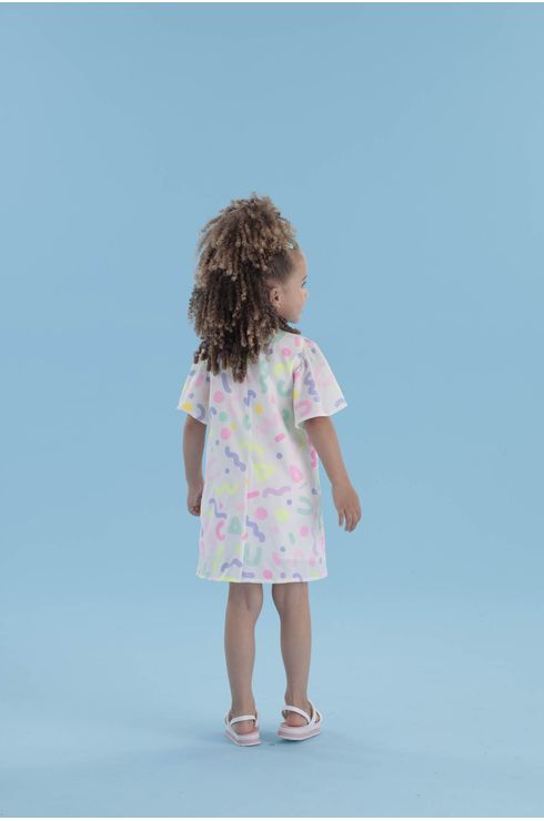 Vestido Estampado Com Shape Em A E Frente Localizada