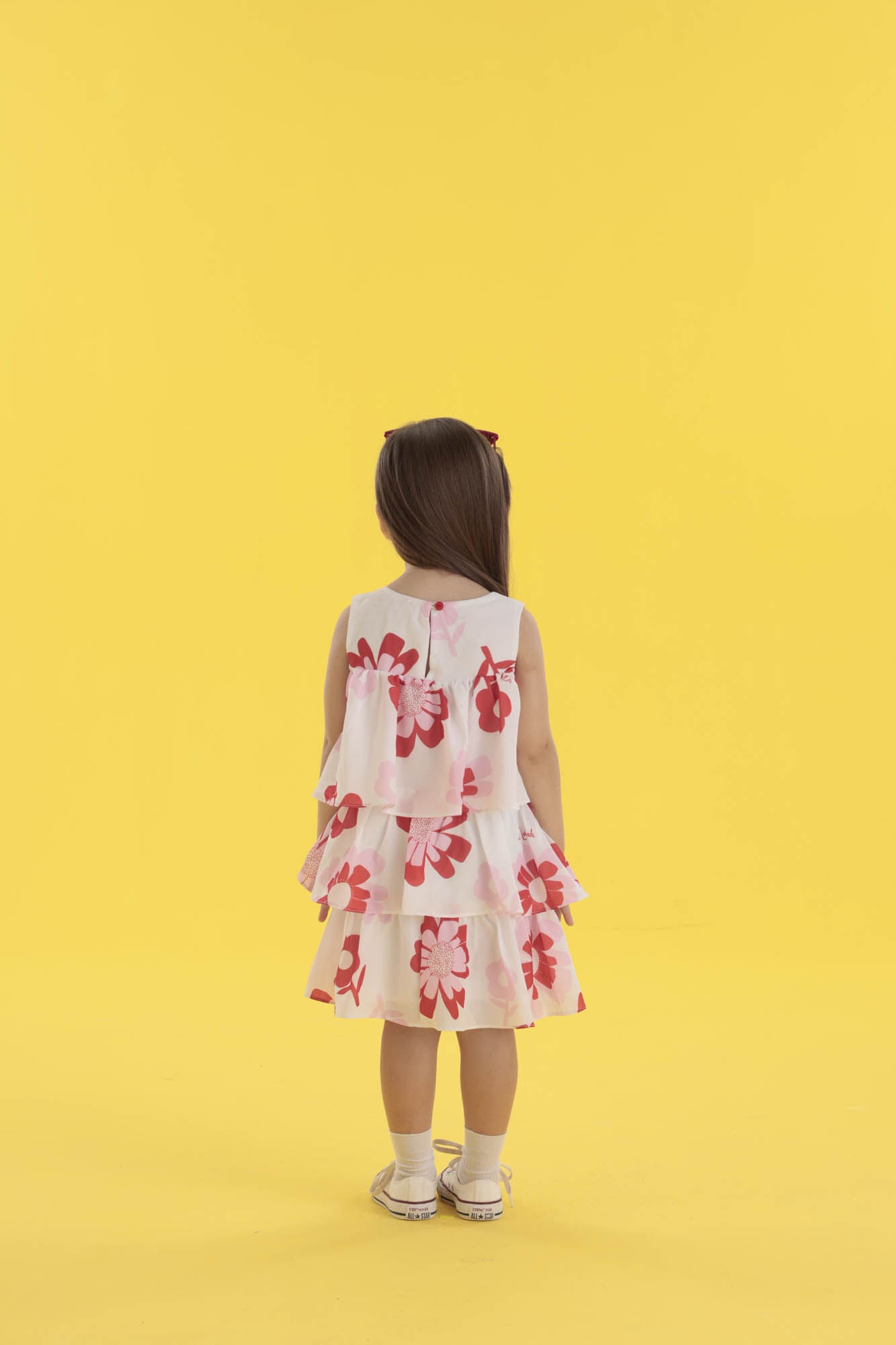 Vestido-Estampado-Em-Camadas-De-Babado-Fluidas