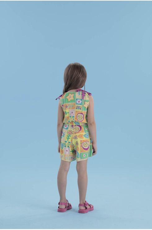 Macaquinho De Viscose Estampado