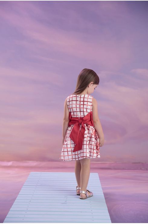 Vestido Festa Estampado Com Laço Aplicado