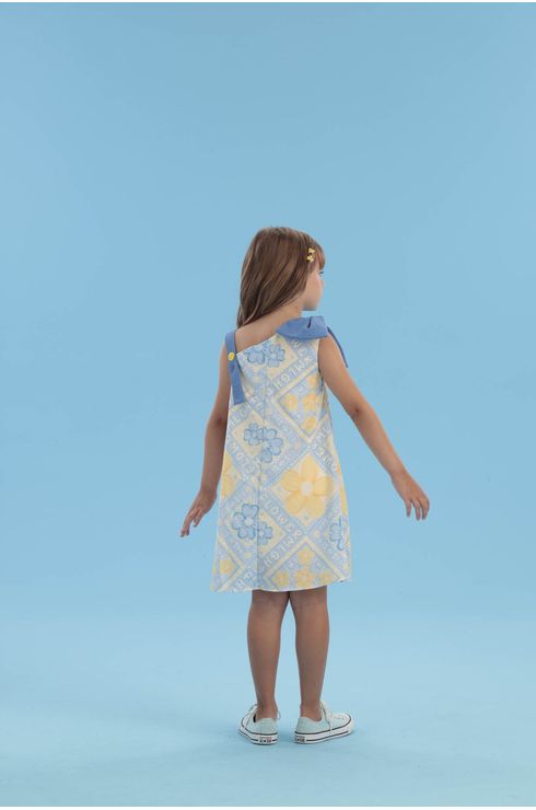 Vestido Floral Com Laço Lateral