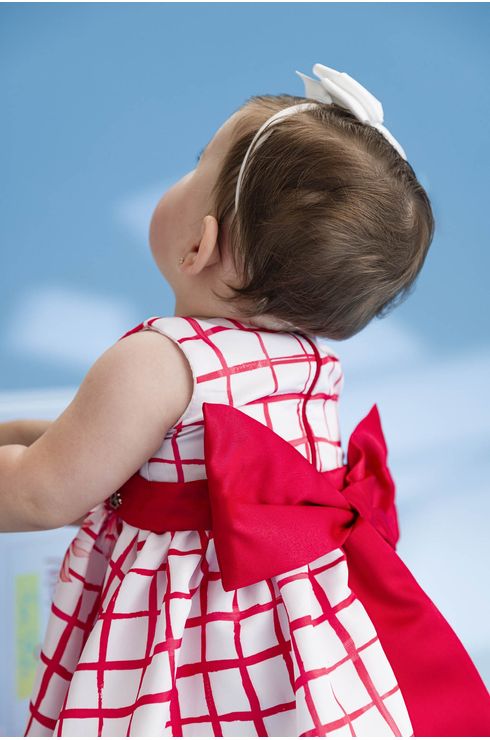 Vestido Festa Estampado Com Laço Aplicado