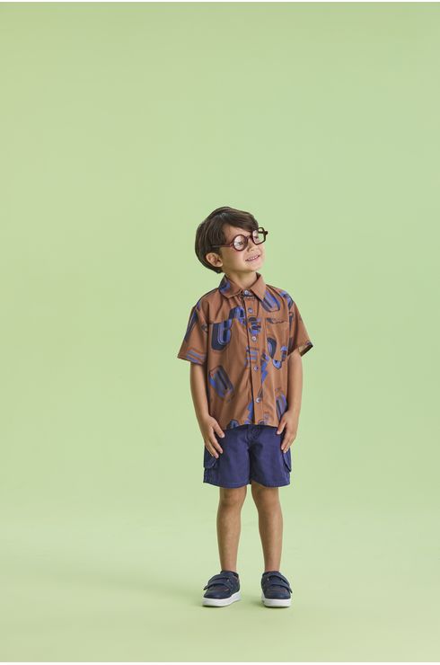 Camisa Manga Curta Estampada Lettering