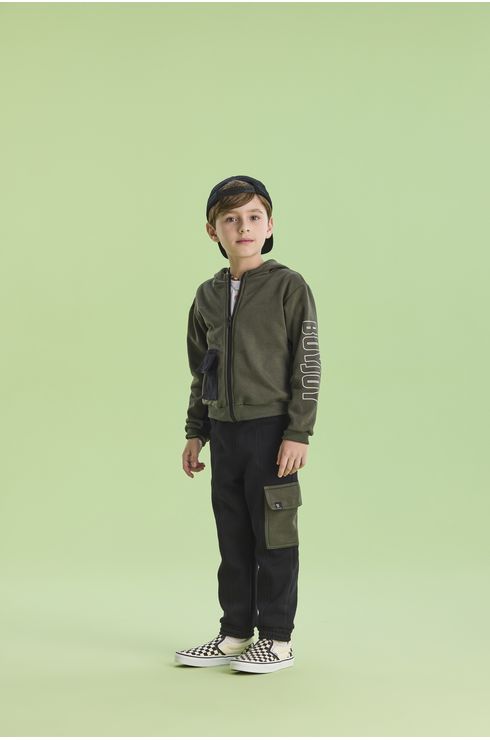 Calça De Moletom Com Bolso Lateral