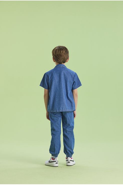 Calça Jeans Com Cós E Barra Em Elástico
