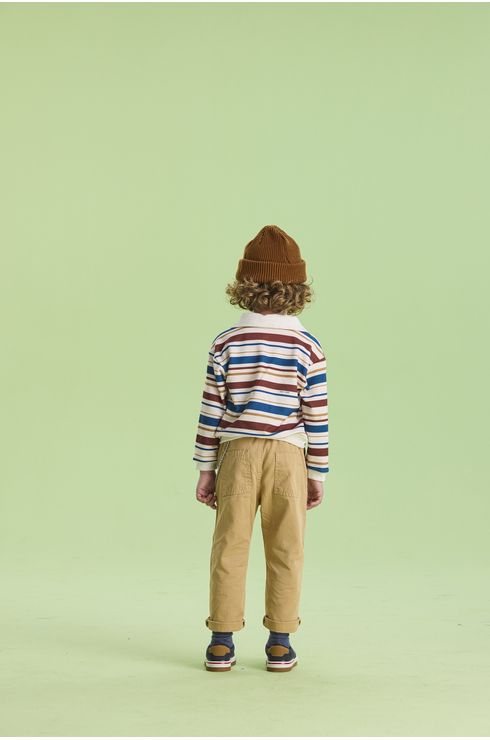 Moletom Estampado com Gola Camisa