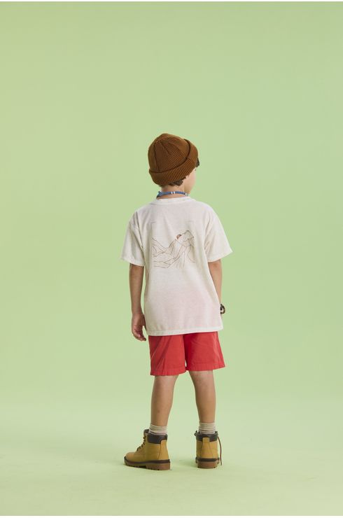 Camiseta Manga Curta Com Estampa Nas Costas