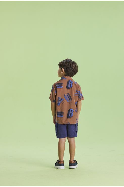 Camisa Manga Curta Estampada Lettering