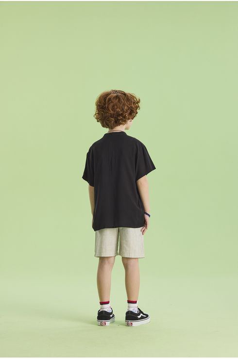 Conjunto Manga Curta Bermuda E Camisa Em Viscose