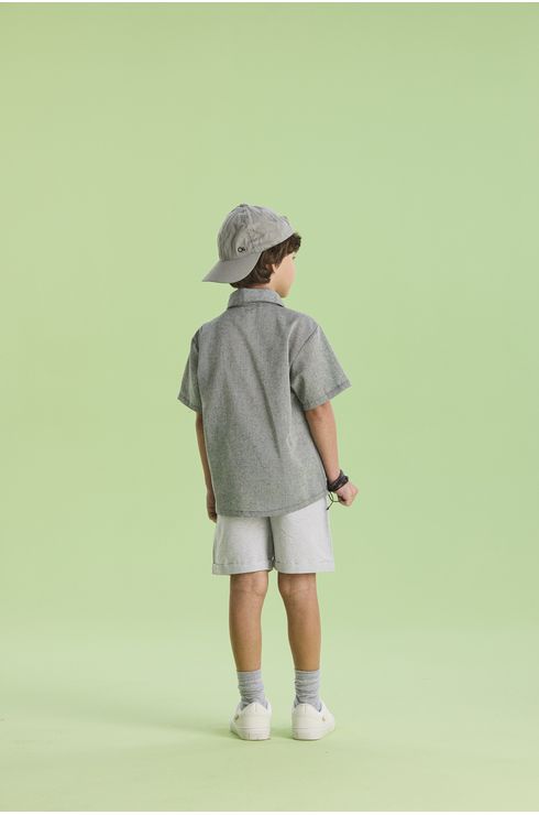 Conjunto Manga Curta Bermuda E Camisa