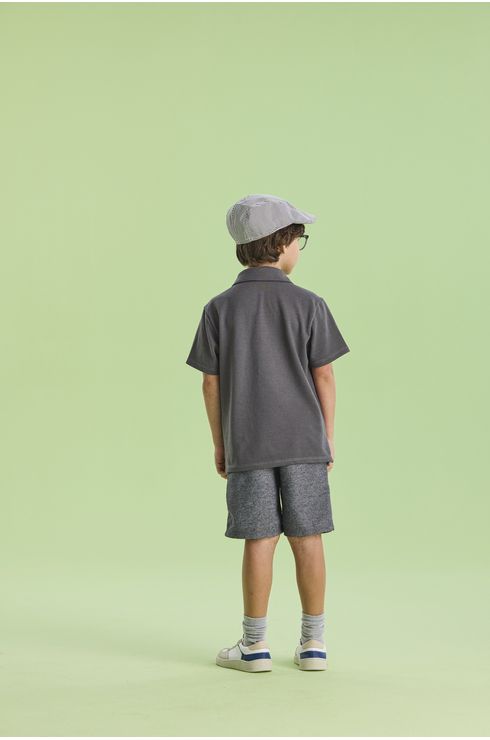 Conjunto Manga Curta Bermuda E Camisa Polo