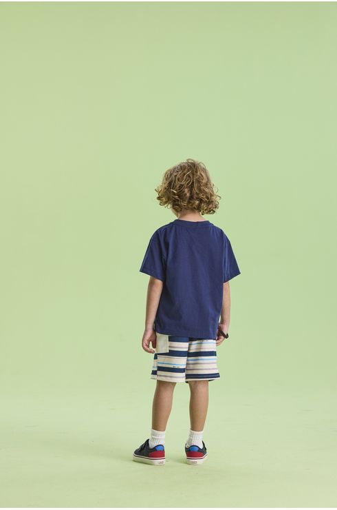 Conjunto Manga Curta Camiseta E Bermuda Em Moletinho