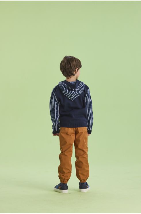 Blusa Em Tricô Com Capuz