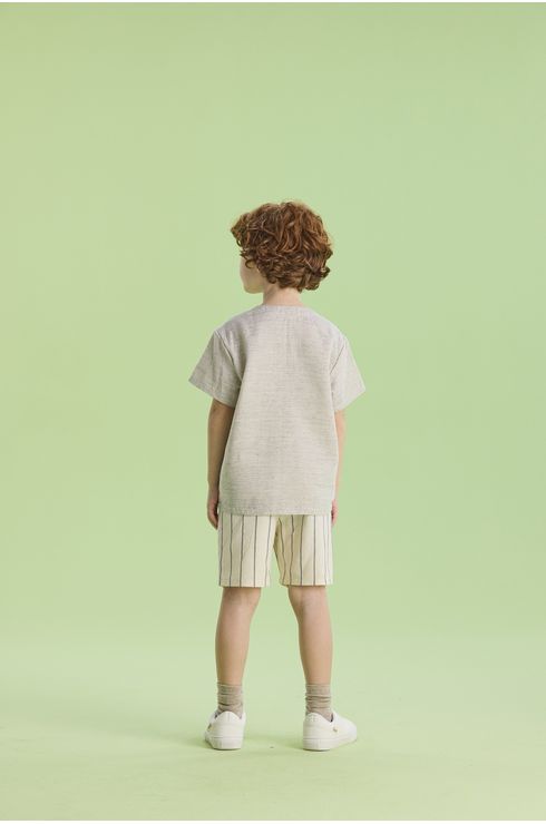 Conjunto Manga Curta Bermuda E Bata