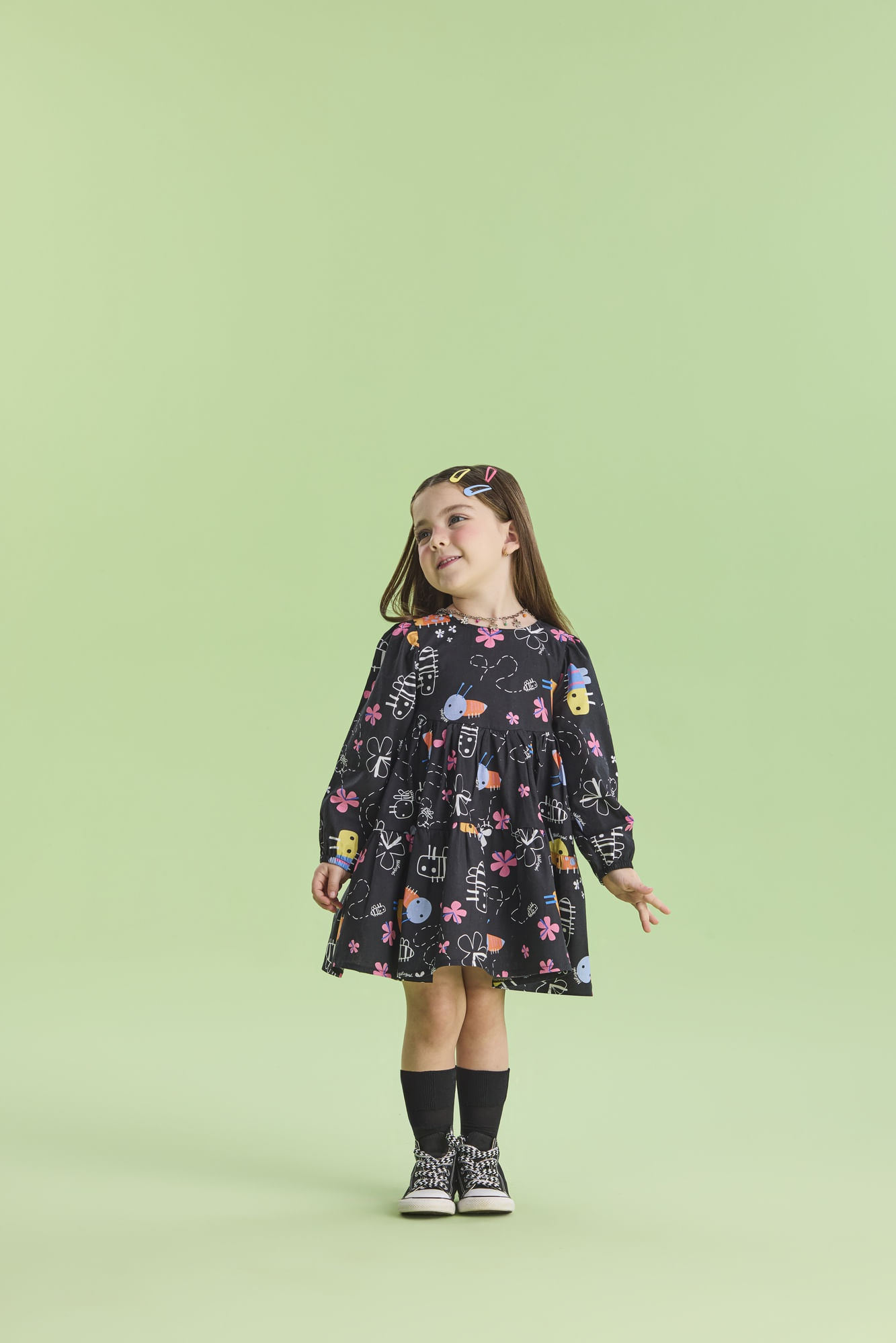 Vestido-Manga-Longa-Em-Tricoline-Estampada