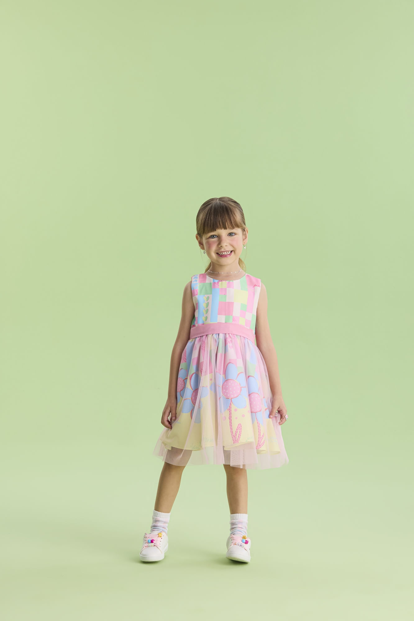 Vestido-Festa-Estampado-Com-Saia-De-Tule-Sobreposta