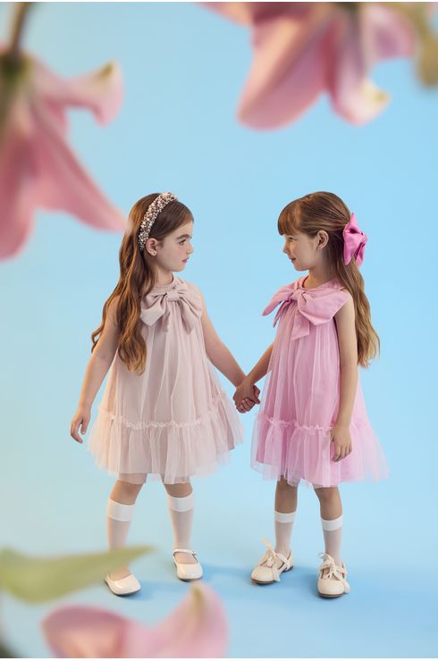 Vestido Festa Em Tule Com Laço Aplicado