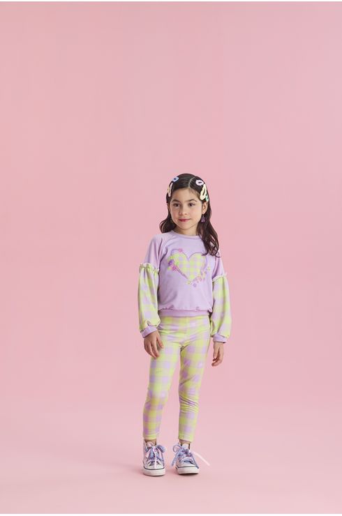 Conjunto Manga Longa Moletom E Calça Estampada
