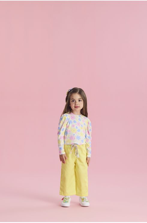 Conjunto Manga Longa Blusa E Calça Pantacourt
