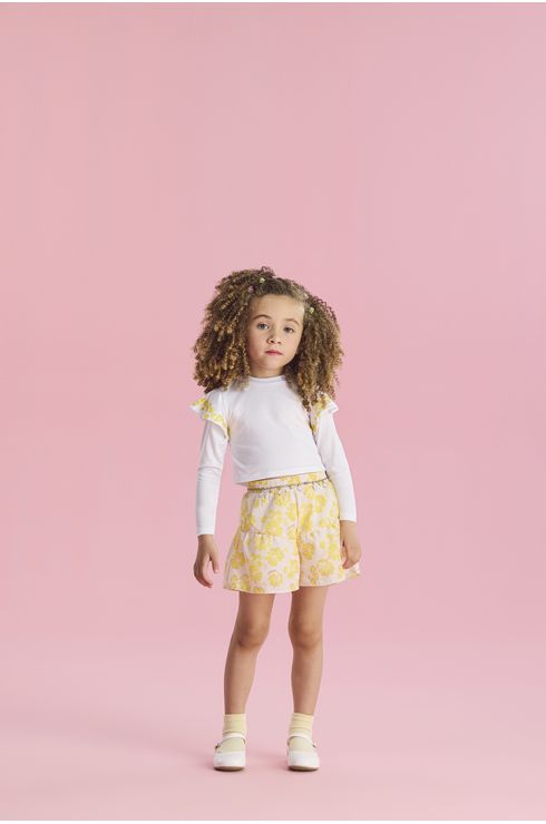 Conjunto Manga Longa Short E Blusa Com Detalhe Nas Mangas