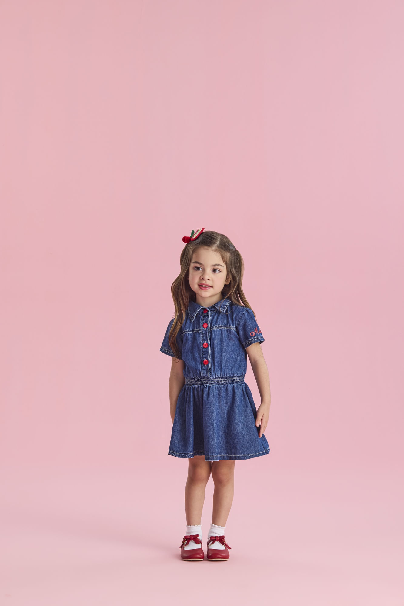 Vestido-Manga-Curta-Jeans-Com-Estampa-Na-Manga