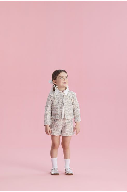 Conjunto Short E Casaquinho Em Tweed