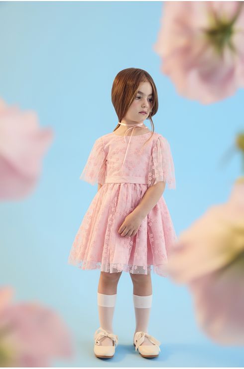 Vestido Festa Em Tule Flores Com Camadas