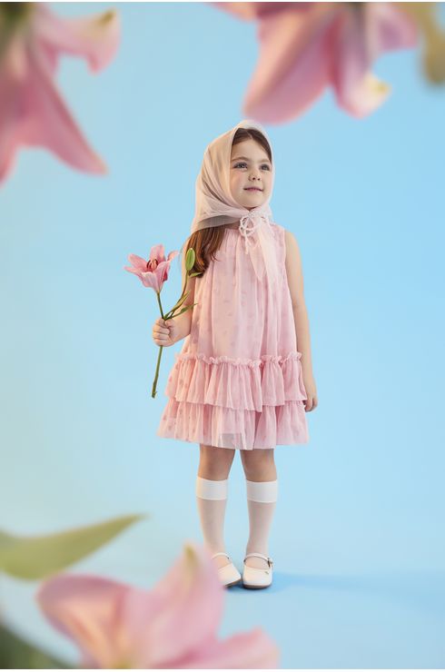 Vestido Festa Em Tule Coração Com Babados