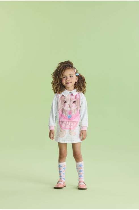 Conjunto Manga Longa Moletom E Saia