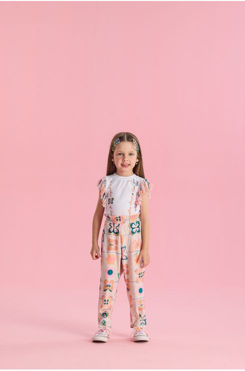Conjunto Manga Curta Blusa E Calça