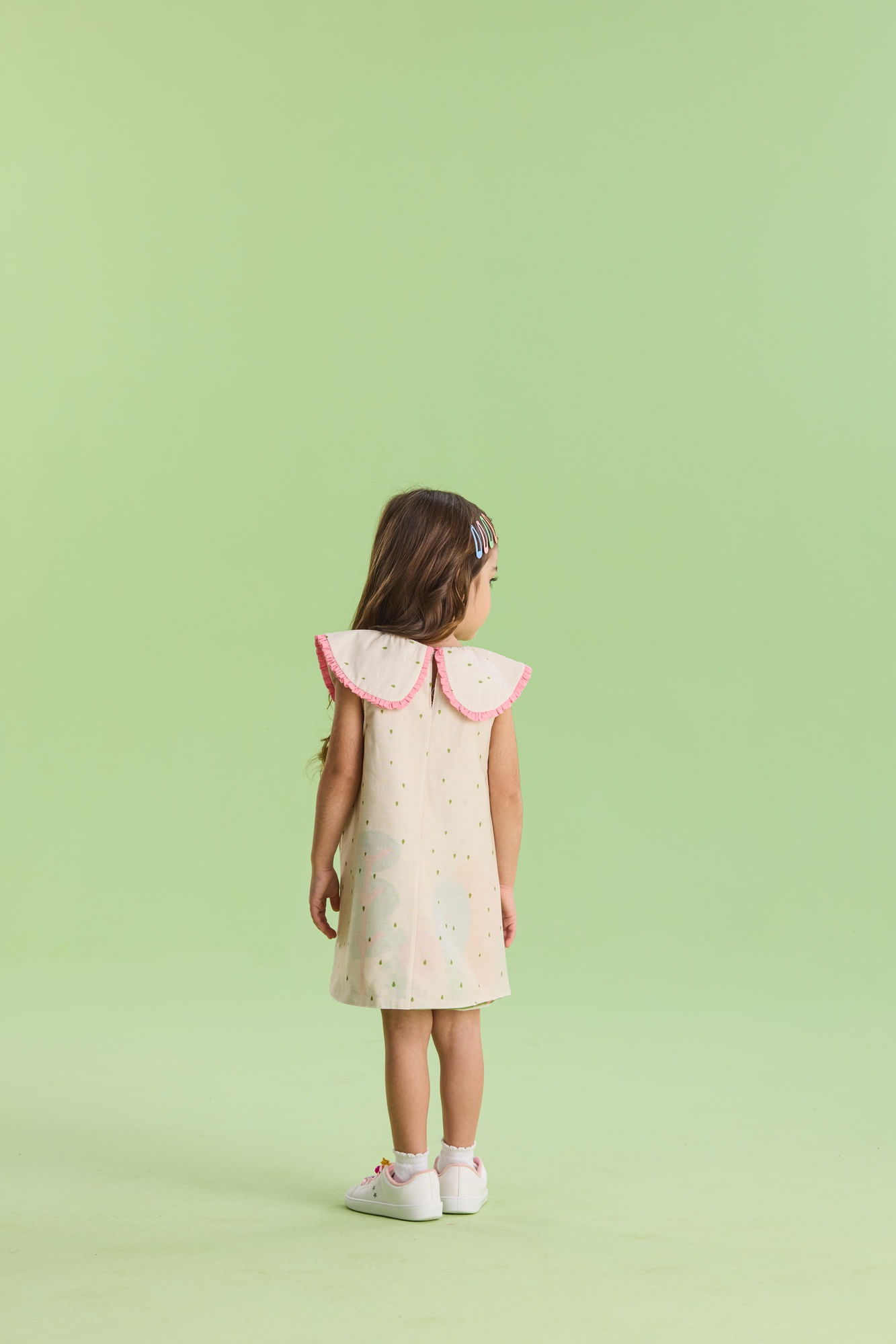 Vestido-Manga-Curta-Em-Tricoline-Estampado-Com-Gola-Boneca