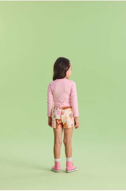 Conjunto Manga Longa Blusa E Short Saia