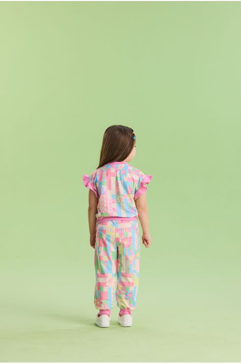 Conjunto Manga Curta Calça E Moletom