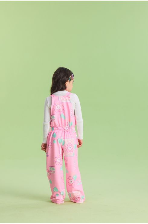 Macacao Estampado Wide Leg