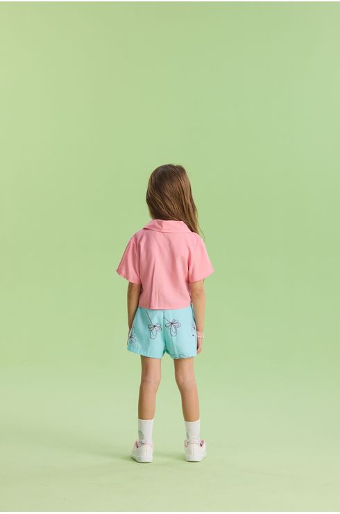Conjunto Manga Curta Camisa E Short
