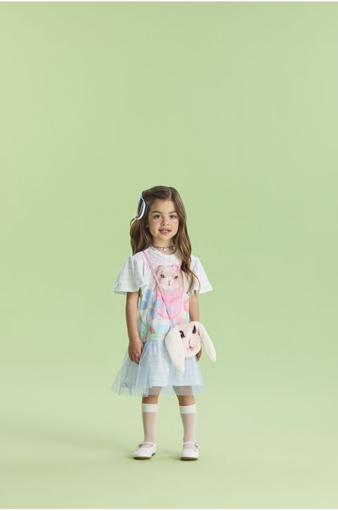 Vestido Estampado Com Bolsa De Coelho
