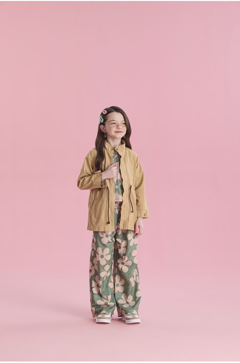 Casaco Estilo Parka Em Sarja