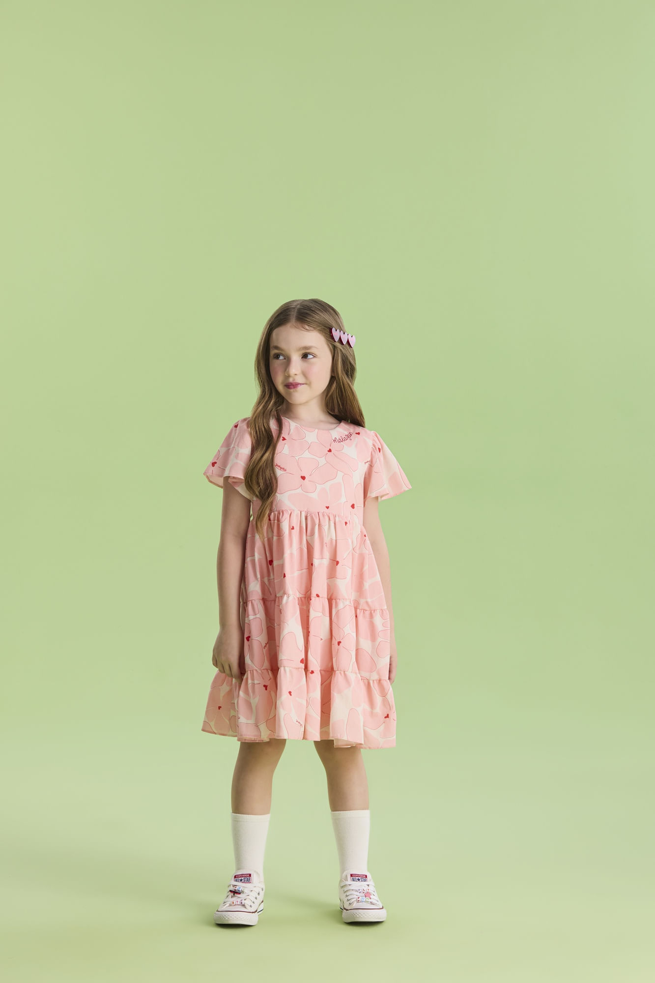 Vestido-Manga-Curta-Estampado-Fluido