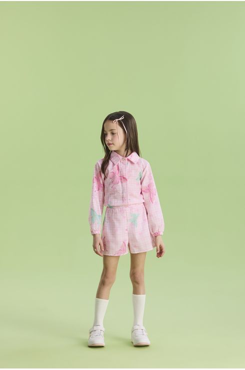 Macacão Manga Longa Estampado Com Elastico Na Cintura