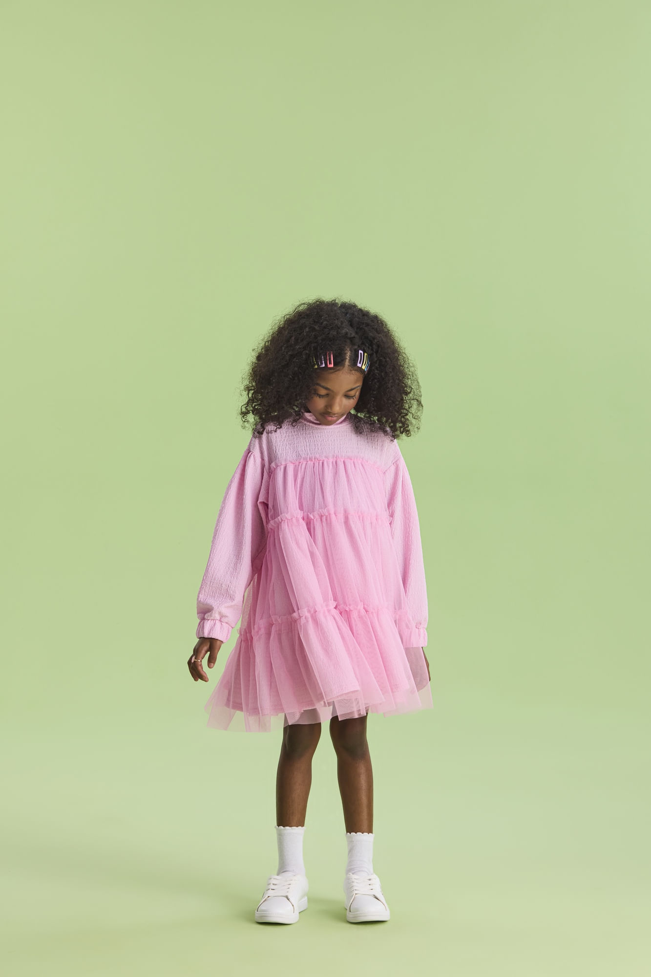 Vestido-Manga-Longa-Com-Babados-Em-Tule