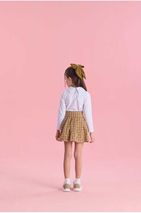 Blusa Manga Longa De Algodão Com Detalhe Na Gola