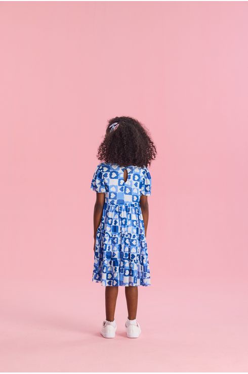 Vestido Em Tule Estampado Estilo 3 Marias