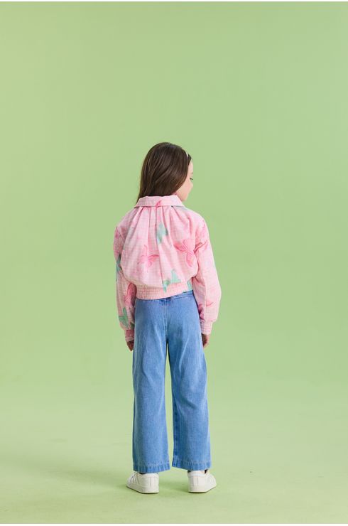 Calça Jeans Reta Com Puidos