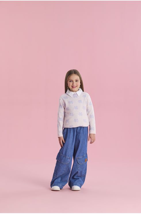 Blusa Em Tricô Floral