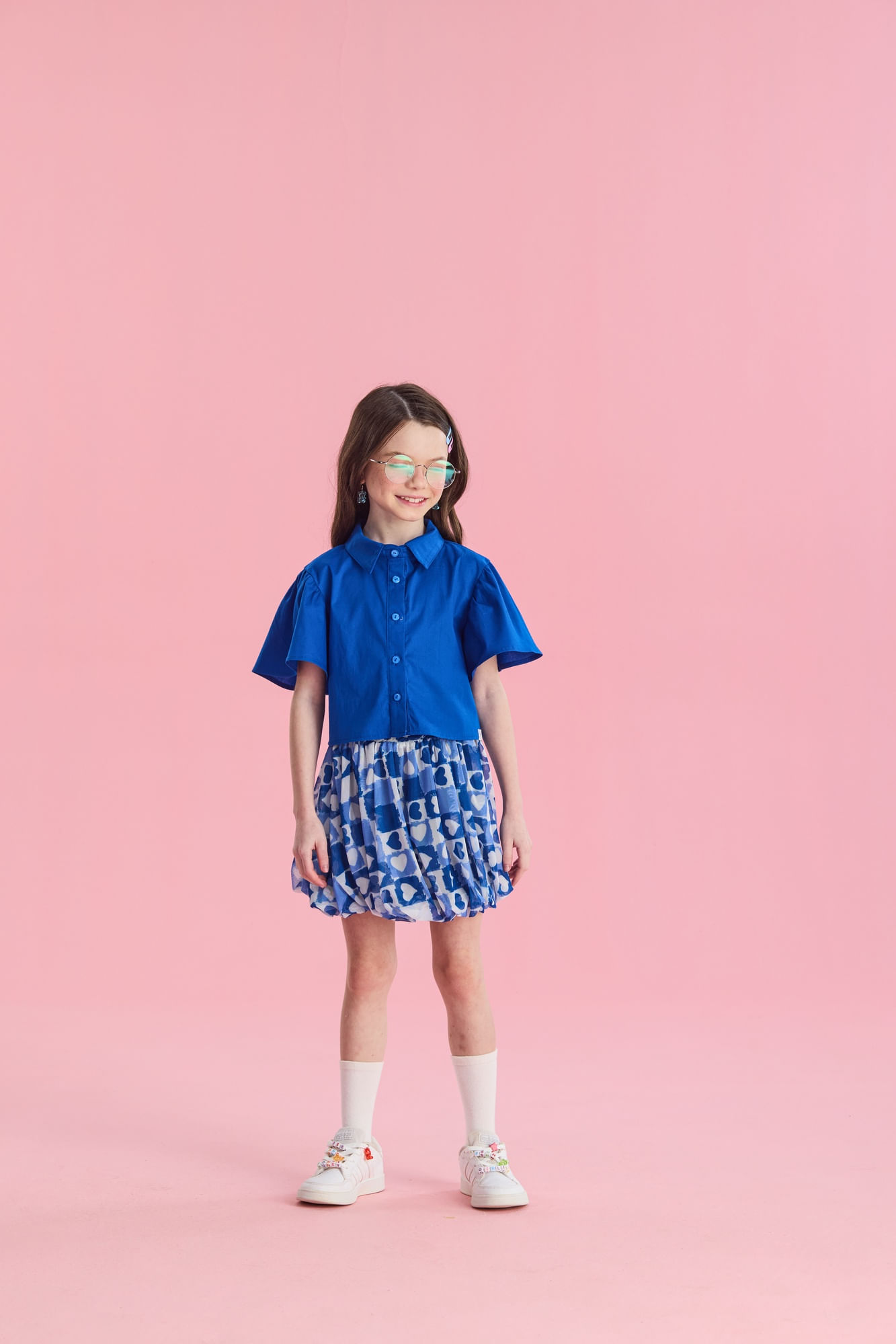 Conjunto-Manga-Curta-Camisa-E-Saia-Em-Tule